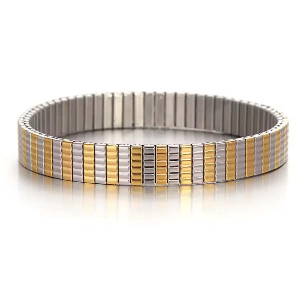 Mixed Metal Stretch Bracelet - Alternate