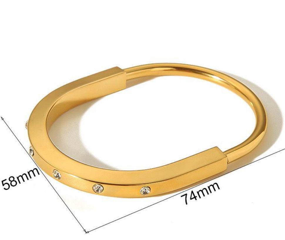 Lock Bracelet Bangle - Gold or Silver