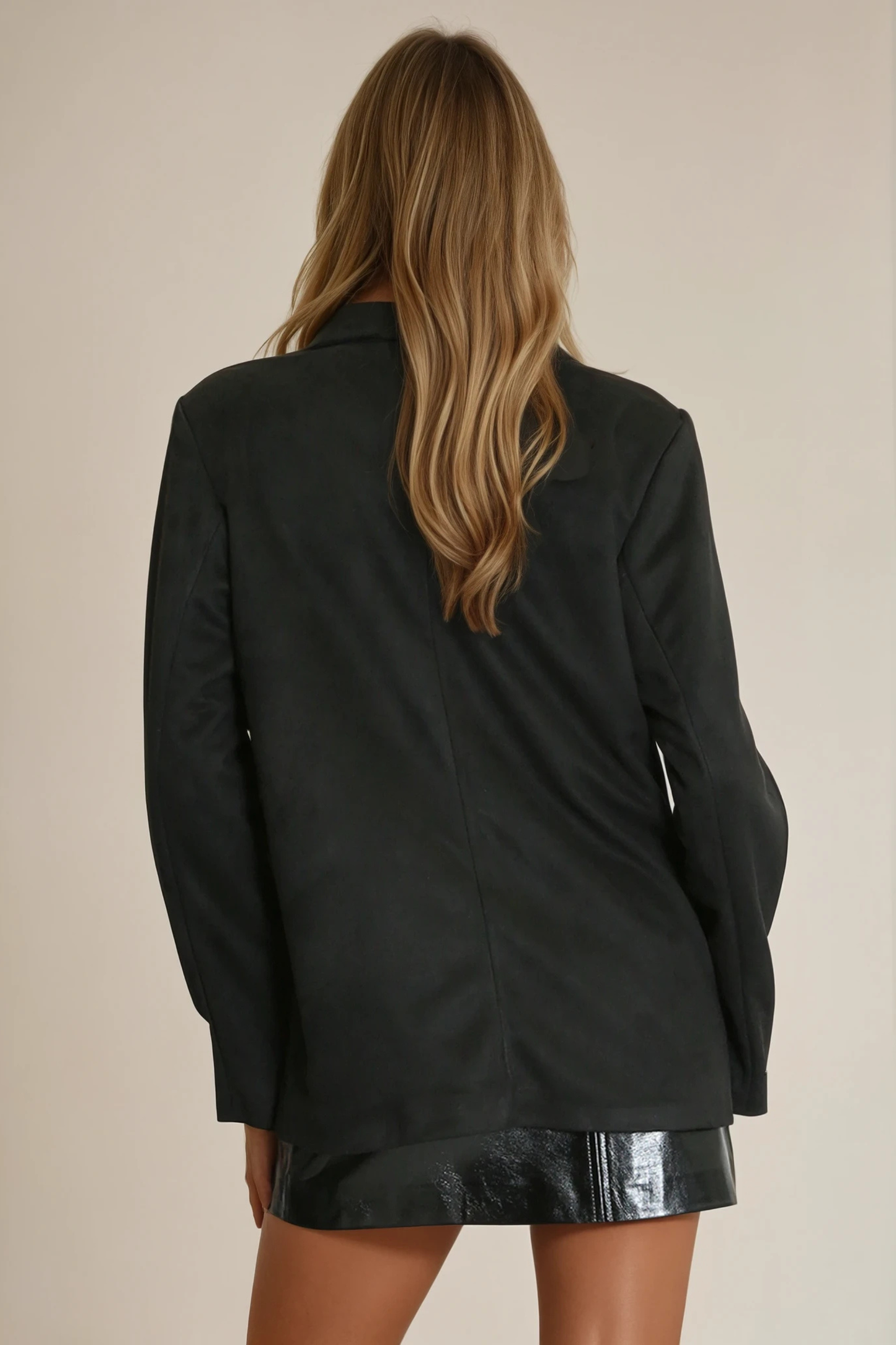Faux Suede Single Button Blazer – Available in Black, Brown & Navy