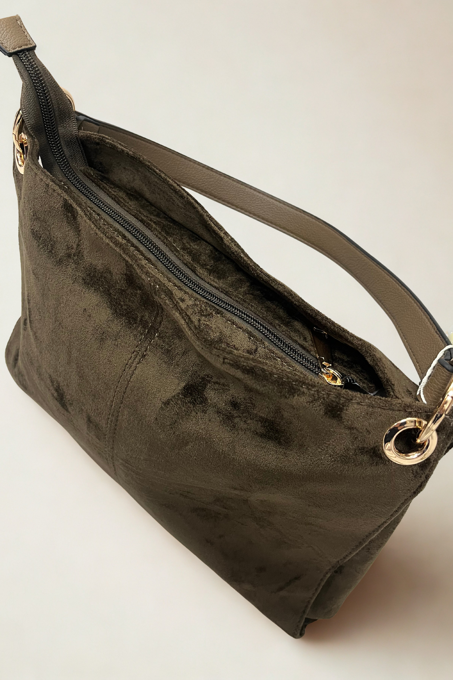 Faux Suede Slouchy Shoulder Bag (Variants)