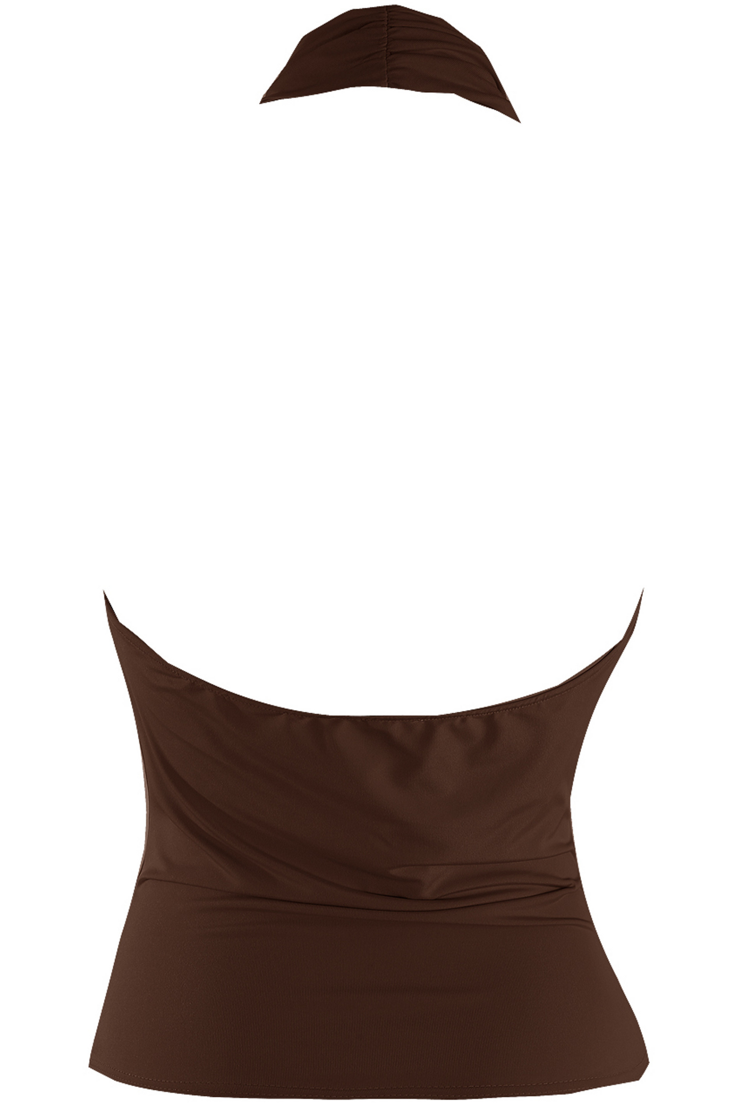 Brown Drape Halter Top