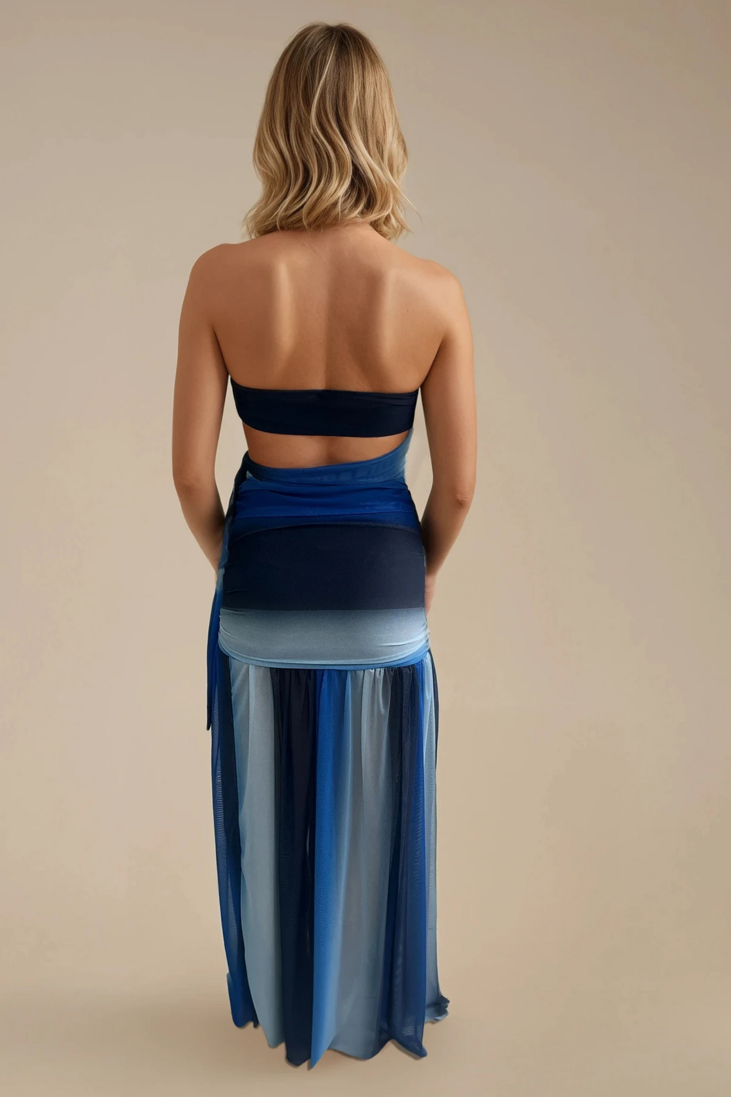 Starfish Tie Bandeau Top Maxi Skirt Set