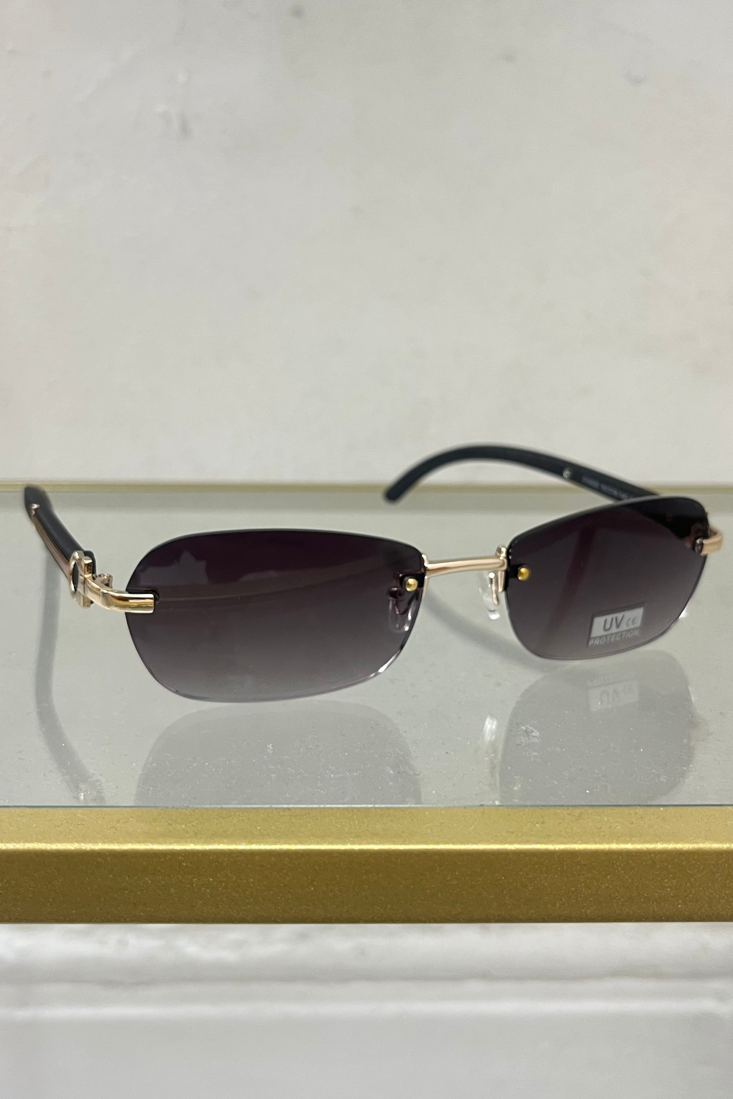 Rimless Rectangular Sunglasses