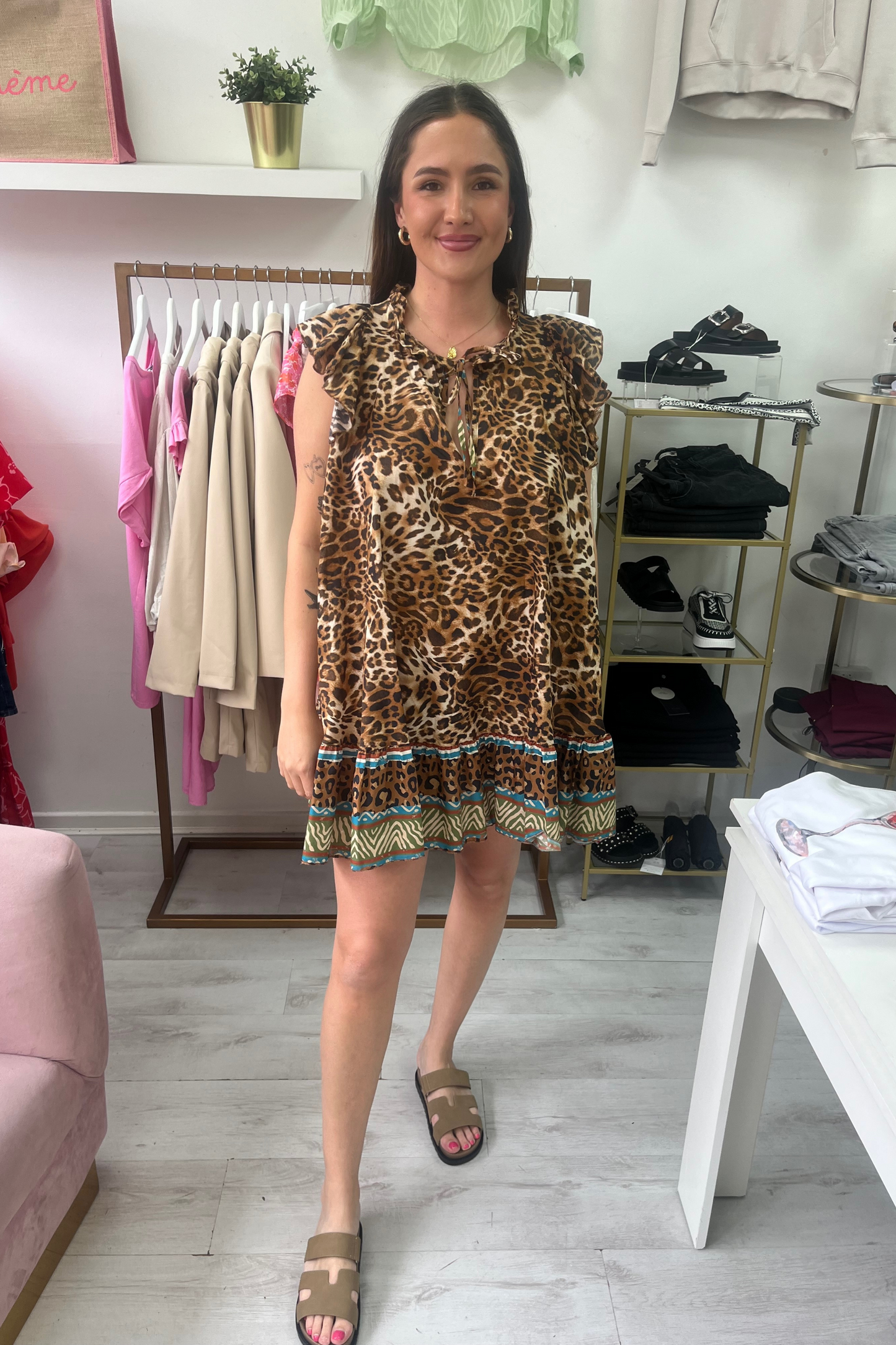 Leopard Floaty Swing Dress