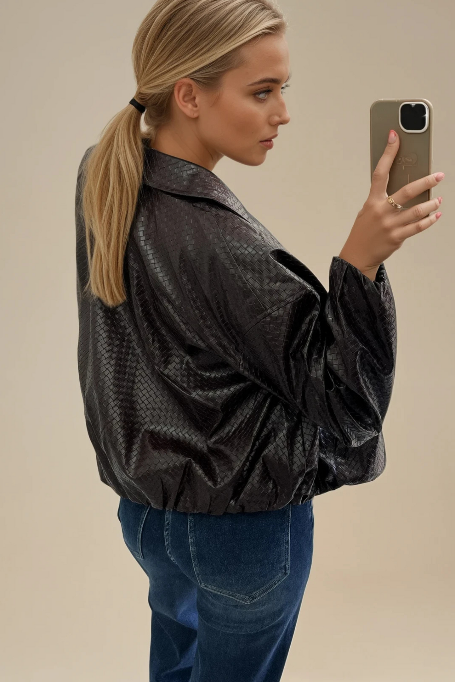 Burgundy Weave Textured Jacket