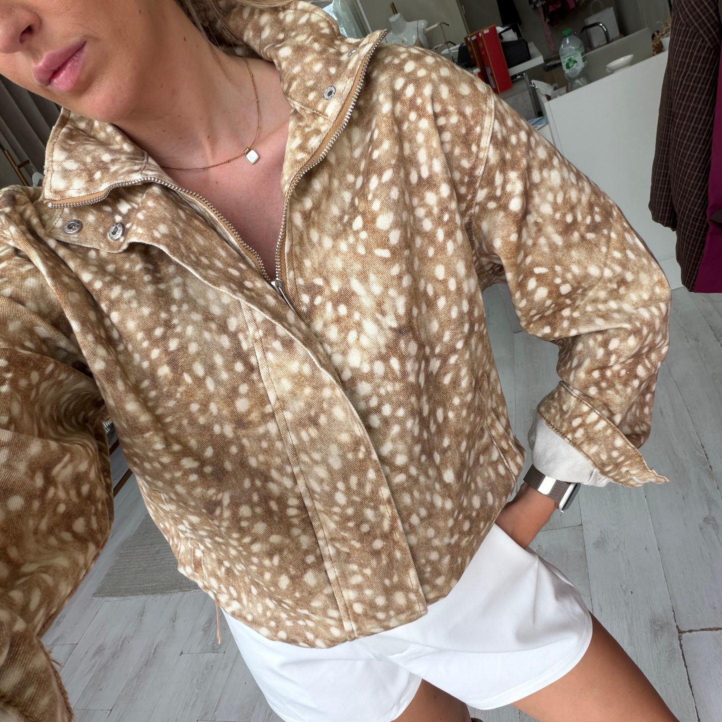 Bambi Print Zip Jacket
