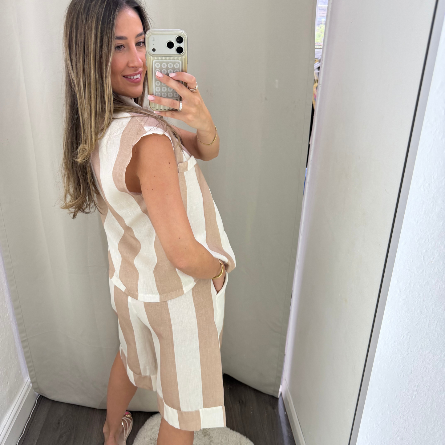 Santorini Stripe Waistcoat