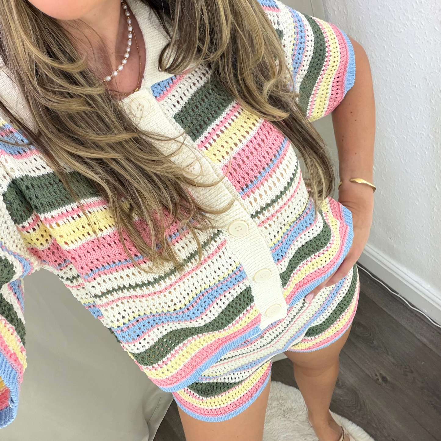 Candy Stripe Knit Shorts