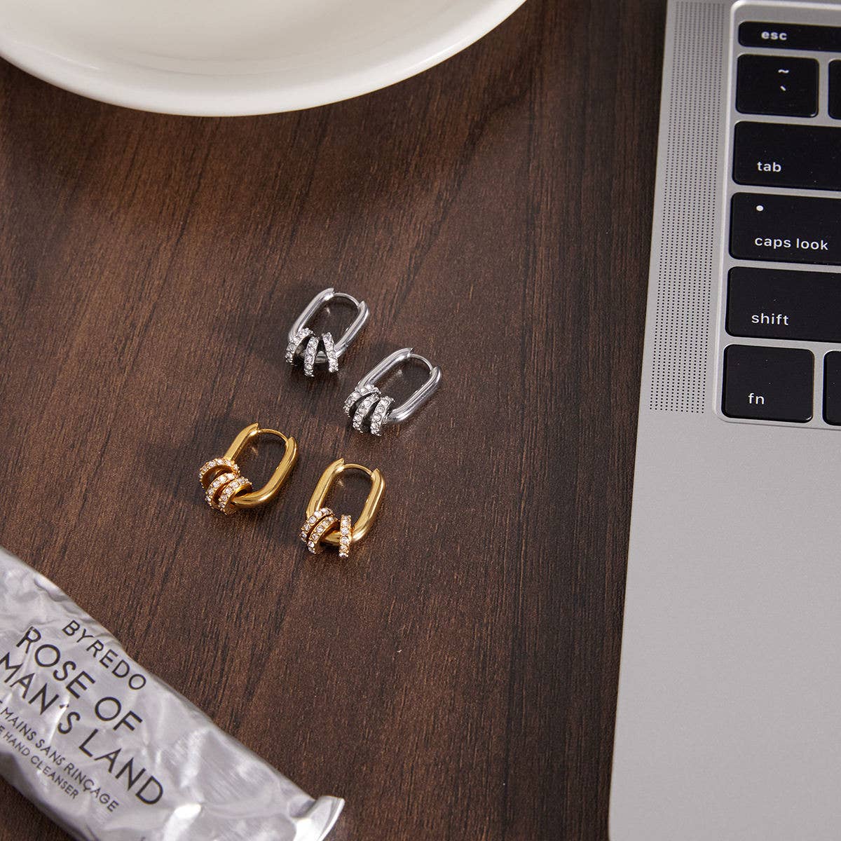 Oval Hoop Sparkle Earrings - Gold or Silver