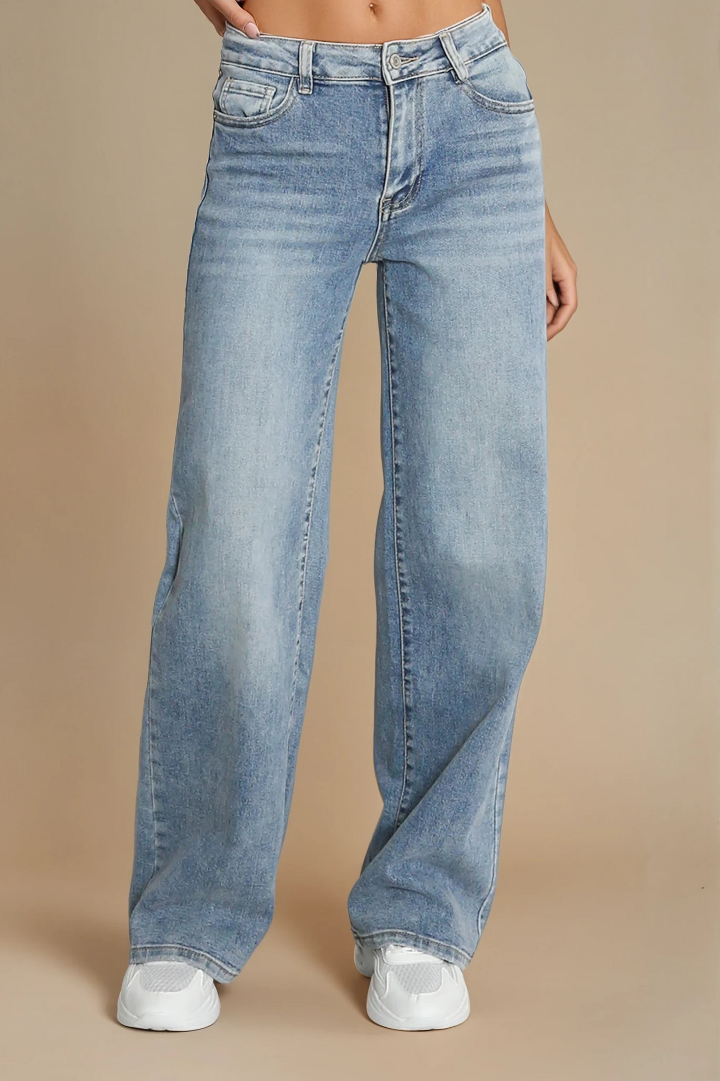 Mid Rise Stretchy Dad Jeans