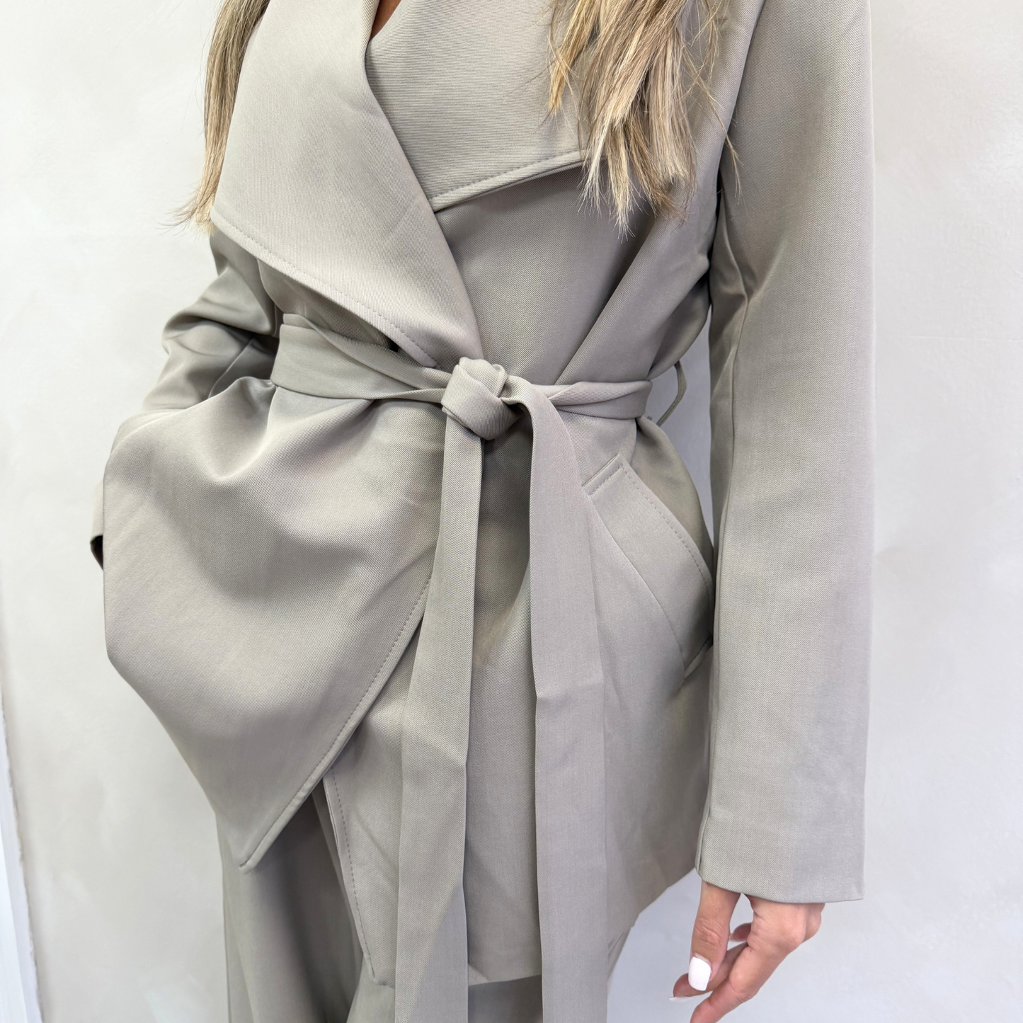 Taupe Wrap tie Blazer