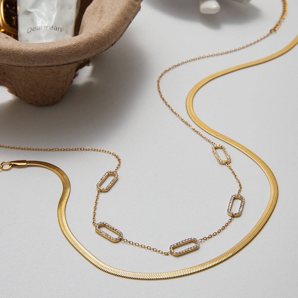 Sparkle Chain Link Gold Necklace