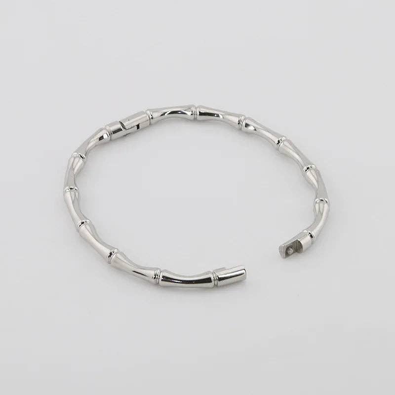 Bamboo Bangle Bracelet - Gold or Silver