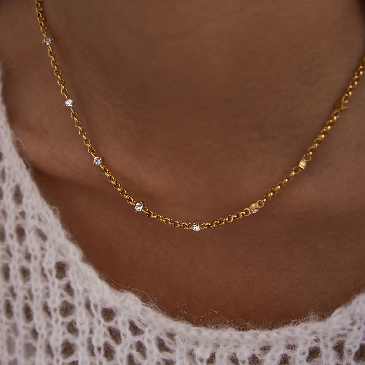 Crystal Detail Belcher Chain - Necklace or Bracelet