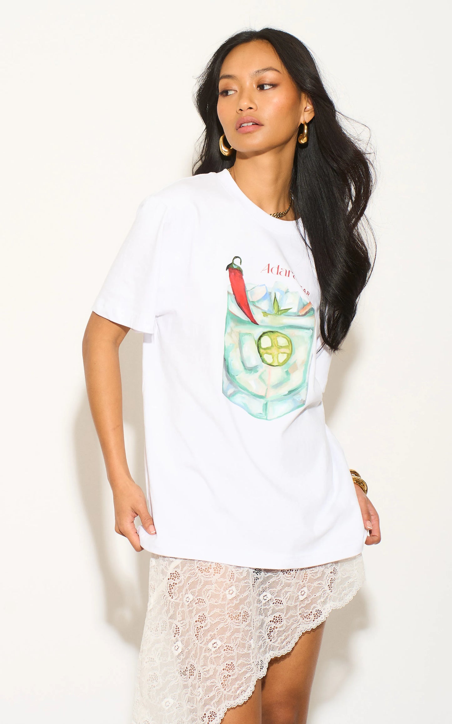 Exclusive white margarita cocktail relaxed t-shirt