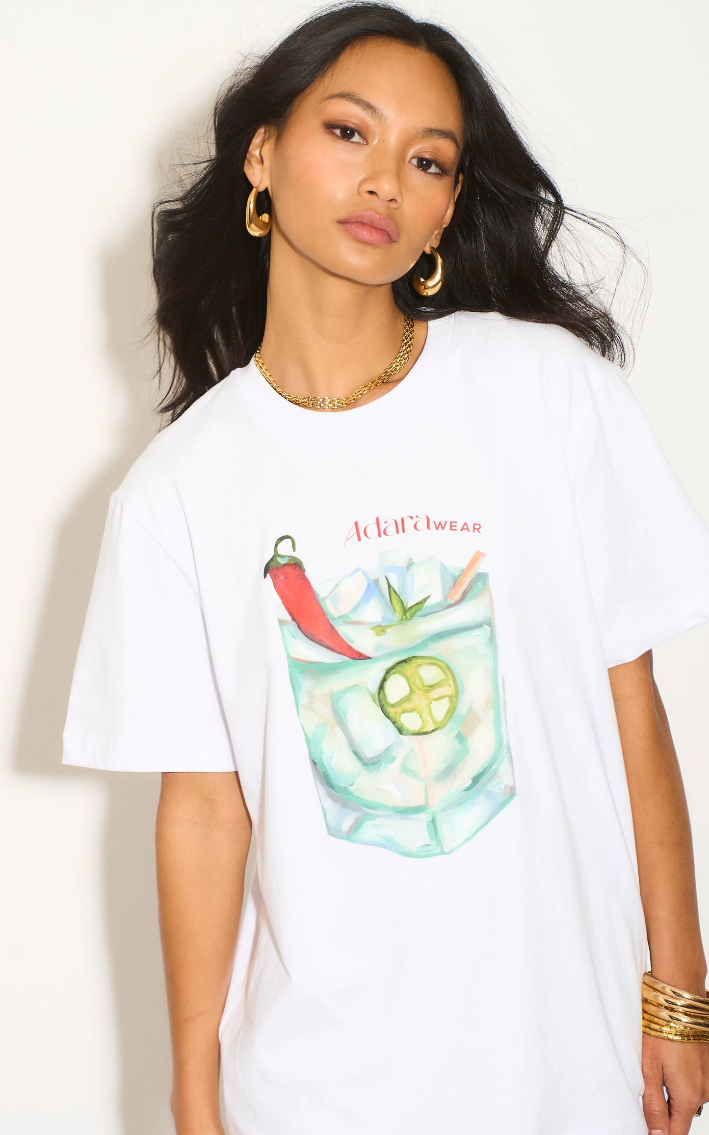 Exclusive white margarita cocktail relaxed t-shirt