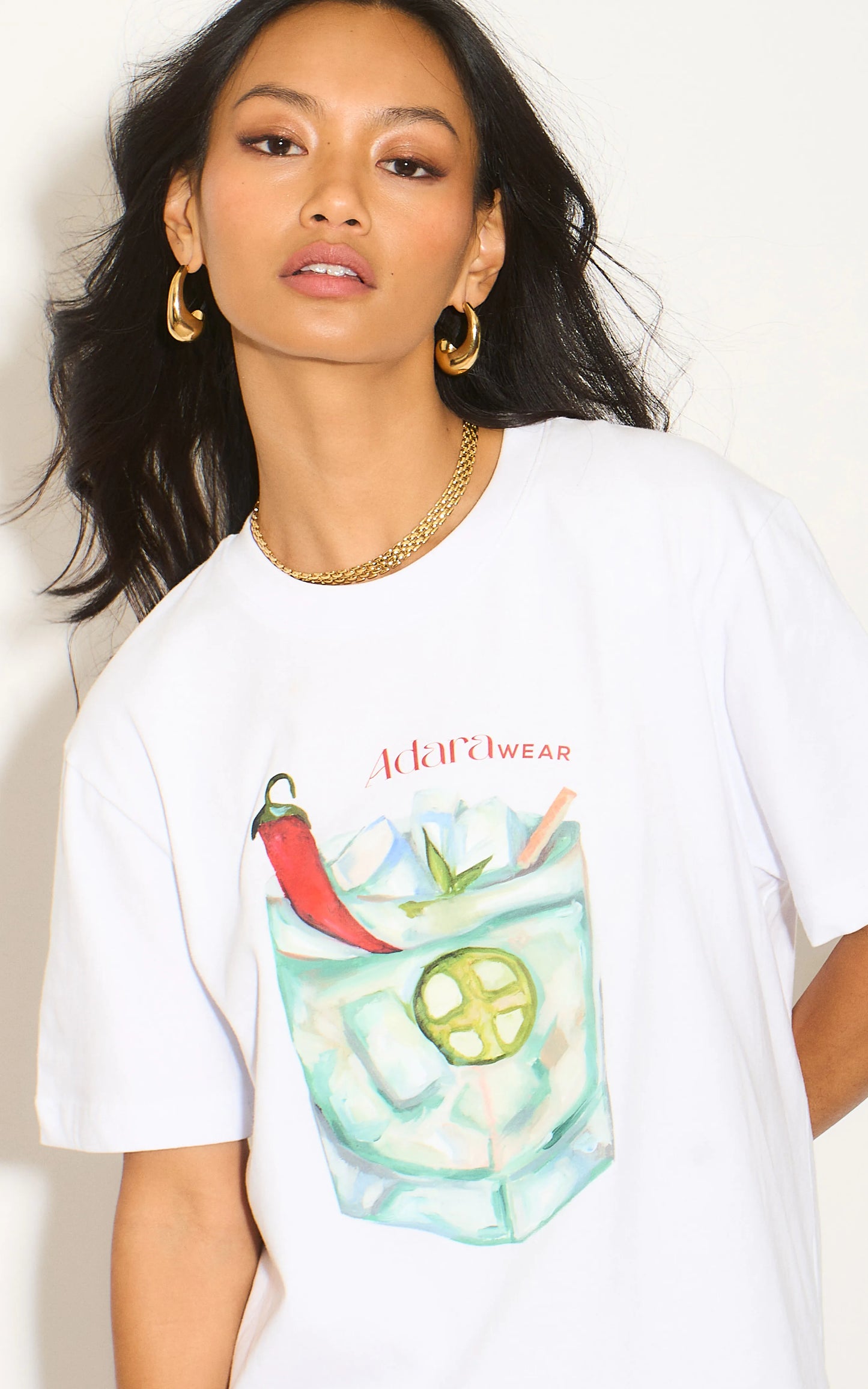 Exclusive white margarita cocktail relaxed t-shirt