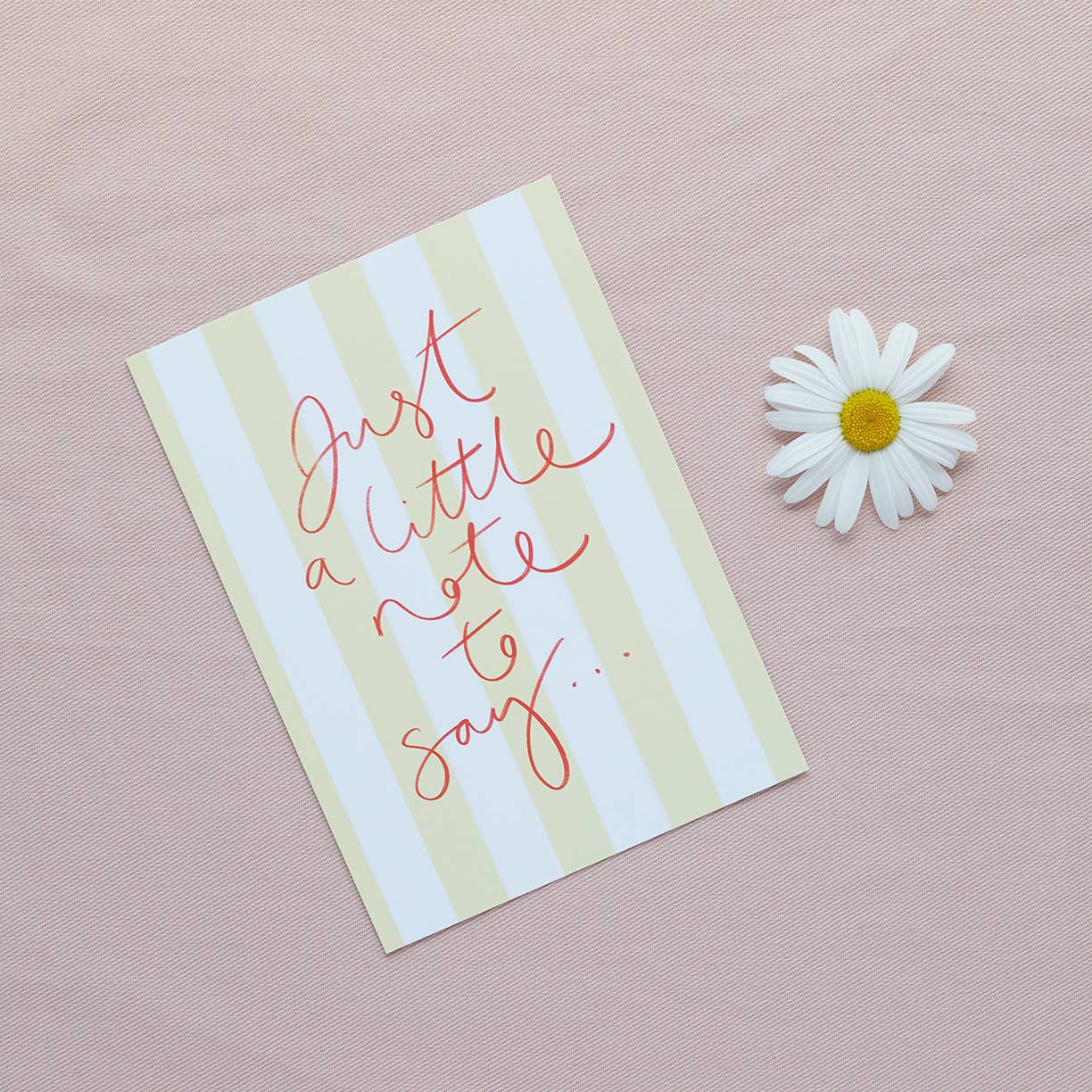 'Just a little note to say' Deckchair Stripe Postcard