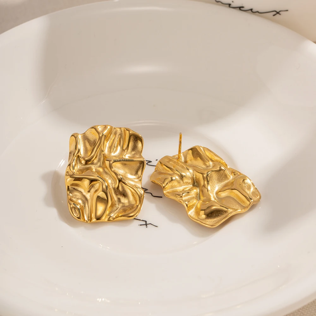 Crinkle Earrings - Gold or Silver