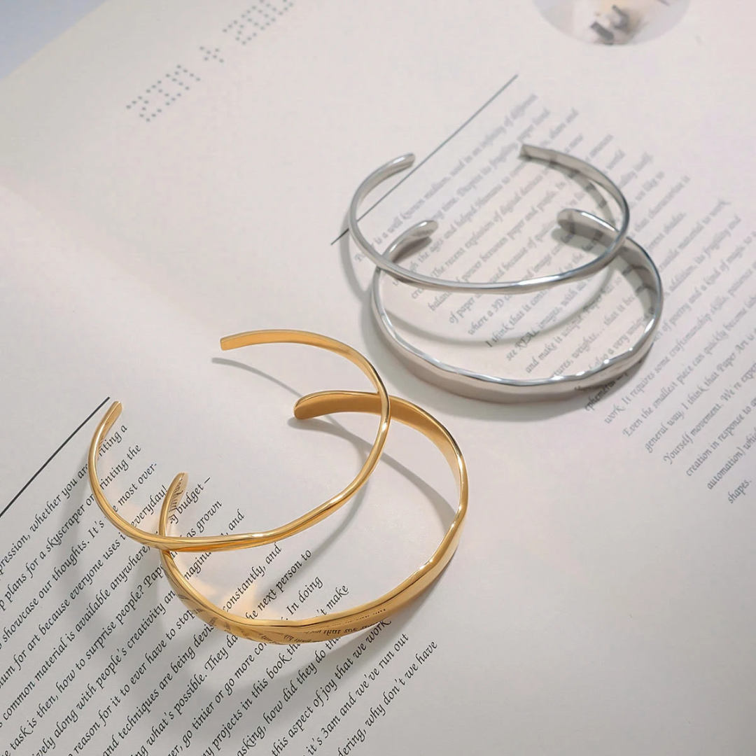 Rugged Bracelet Cuff - Gold or Silver - 2 Sizes