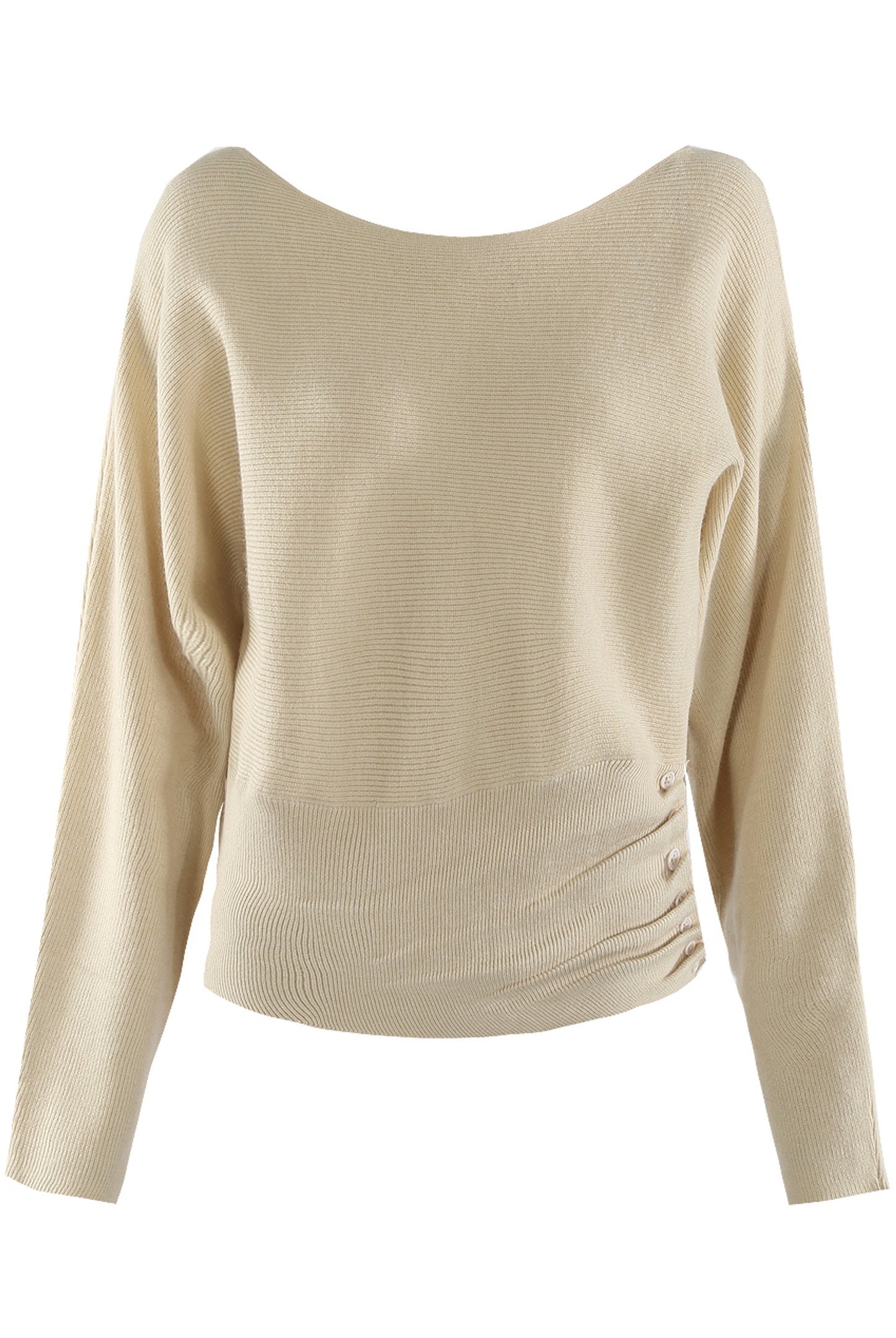 Scoop Neck Soft Knit Jumper — Burgundy / Brown / Beige