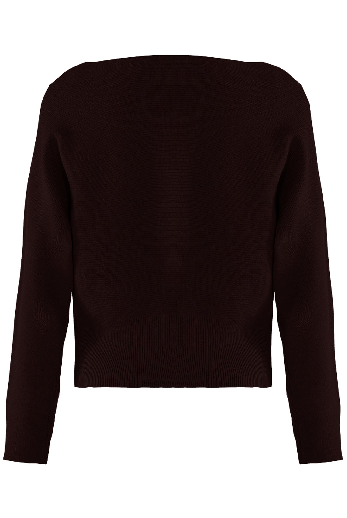 Scoop Neck Soft Knit Jumper — Burgundy / Brown / Beige