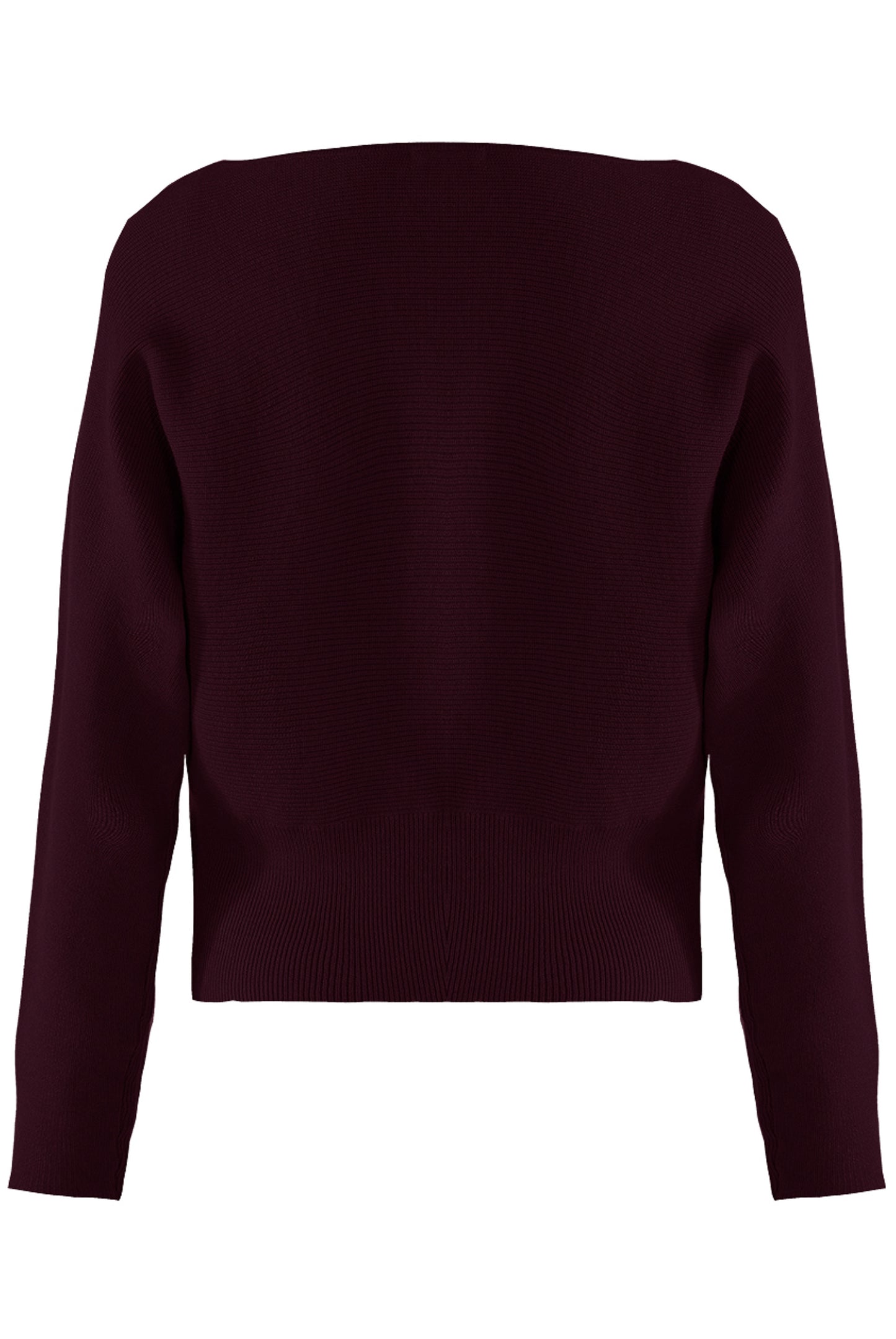 Scoop Neck Soft Knit Jumper — Burgundy / Brown / Beige