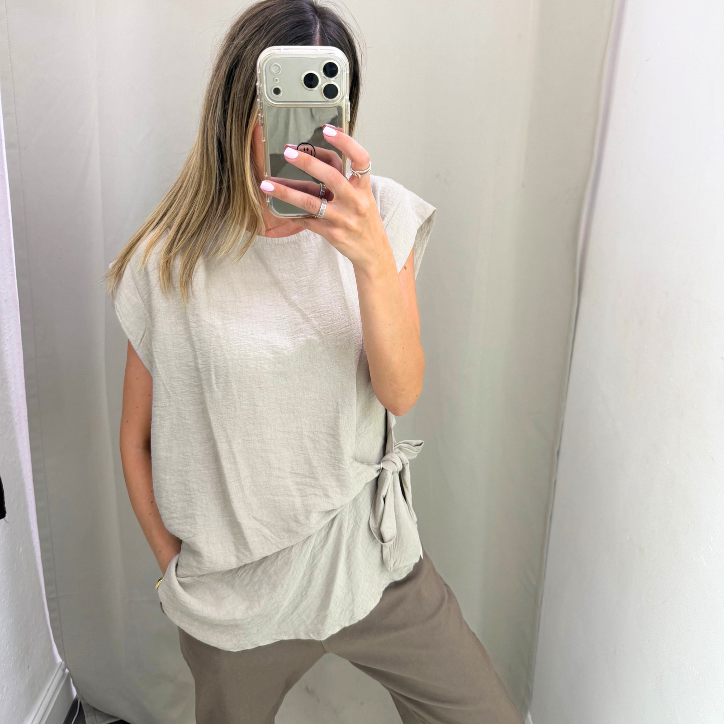 Size Tie layered Top
