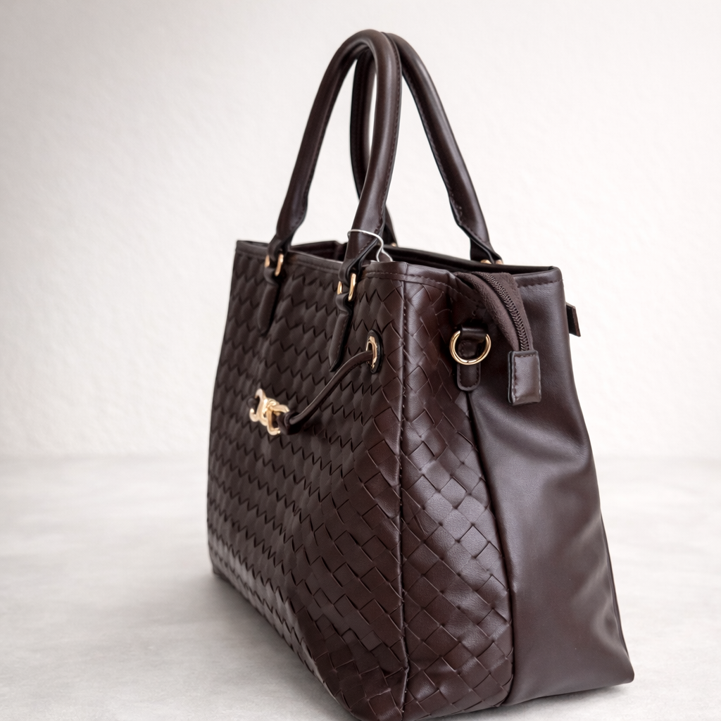 Maroon Textured woven bag