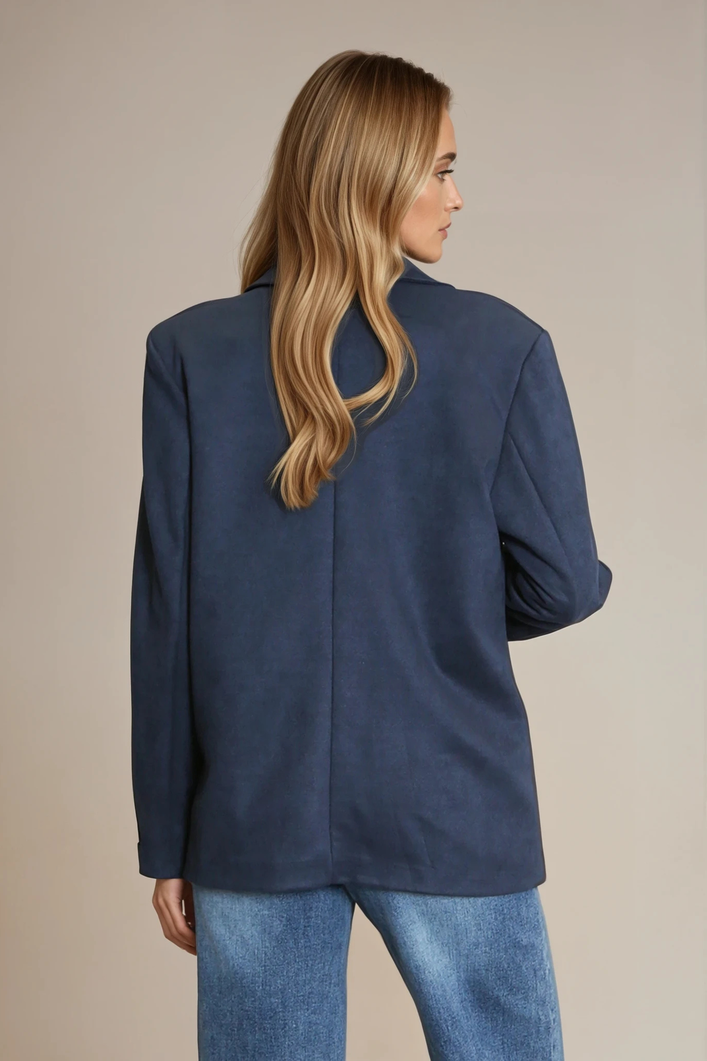 Faux Suede Single Button Blazer – Available in Black, Brown & Navy