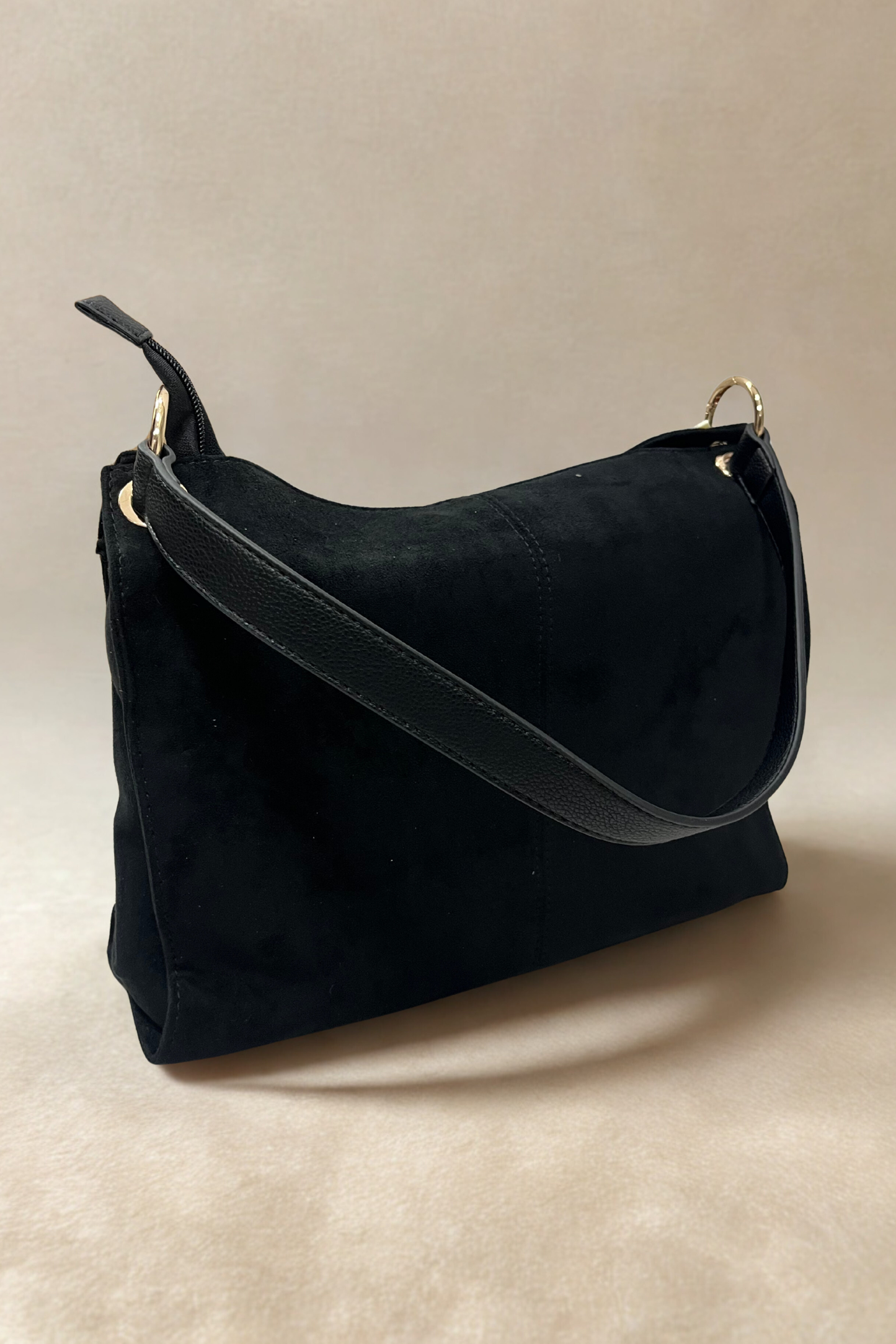 Faux Suede Slouchy Shoulder Bag (Variants)