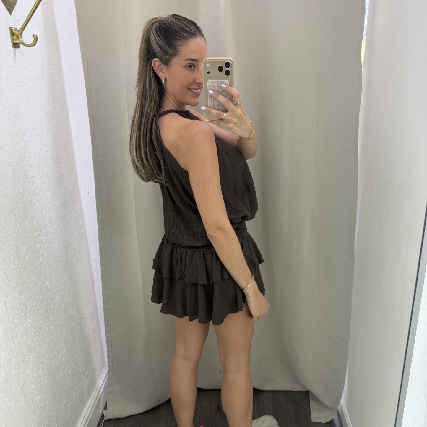 Chocolate Cheesecloth Playsuit