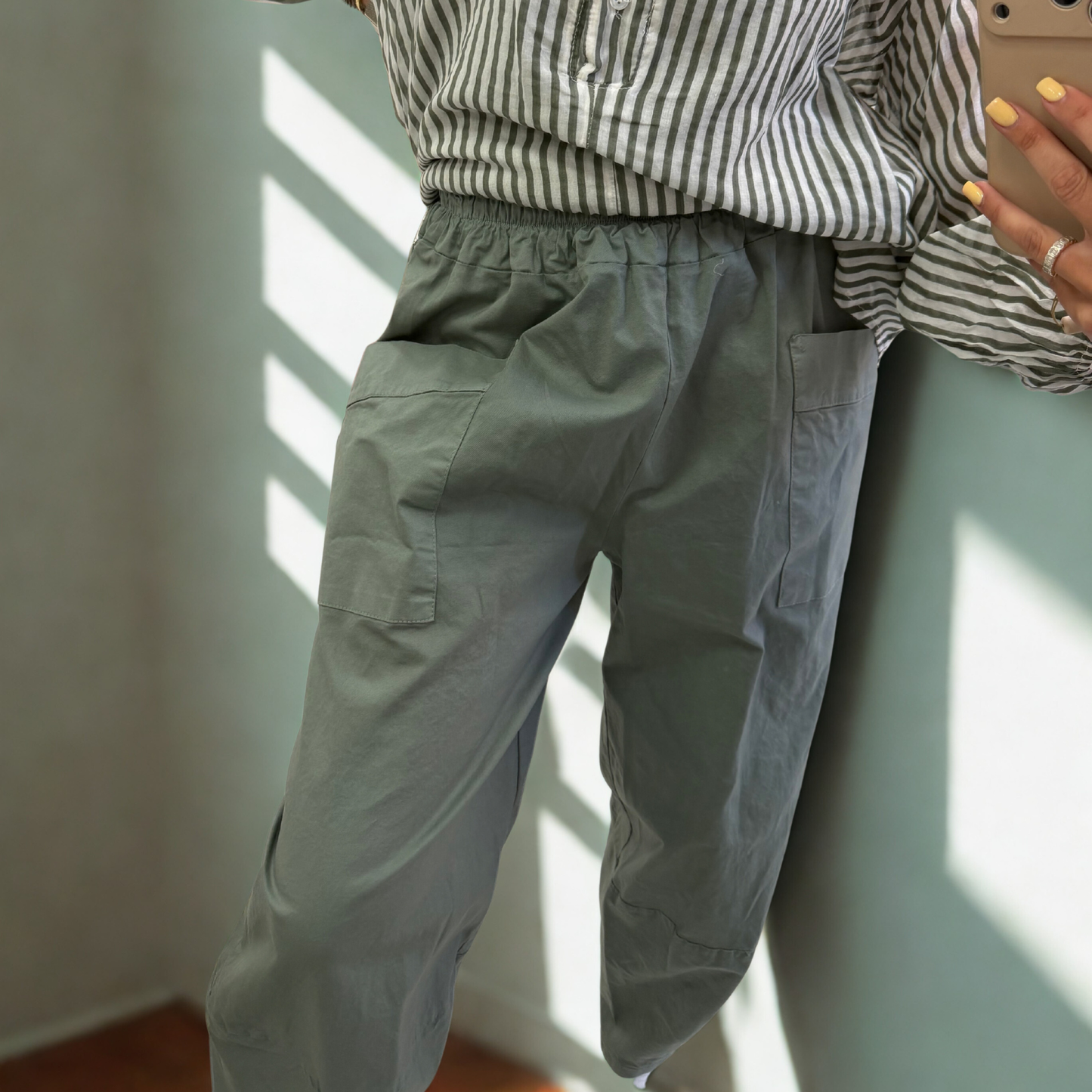 Olive Relaxed Utility Trousers