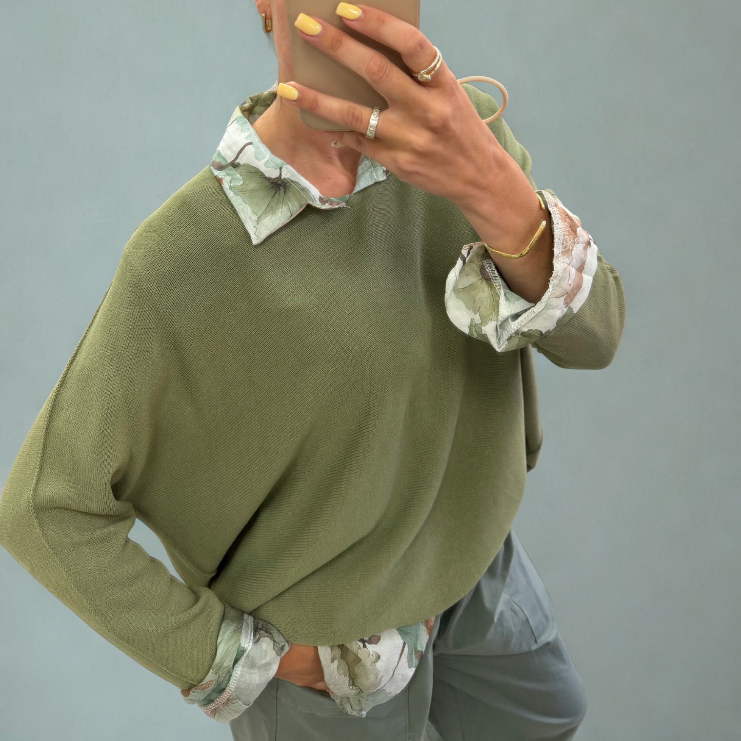 Olive Relaxed Knit Top