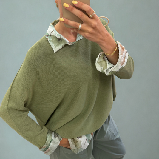 Olive Relaxed Knit Top