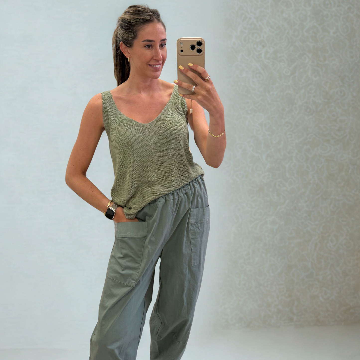 Olive Lightweight Knit Vest