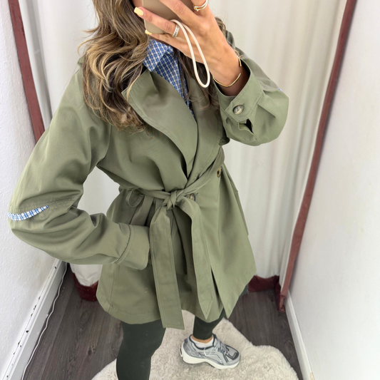 Olive trench shirt insert coat