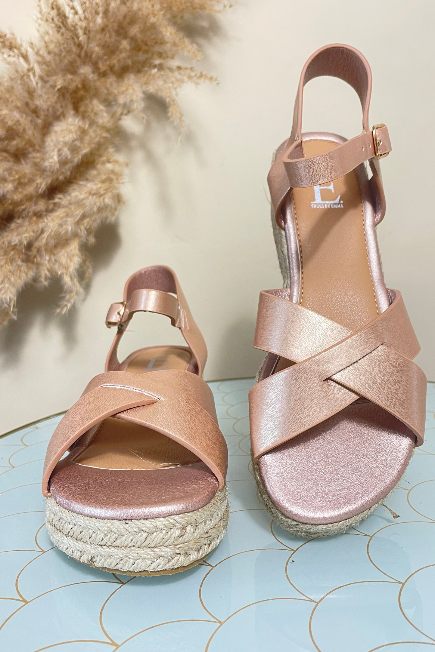 Bronzes strap sandal wedge