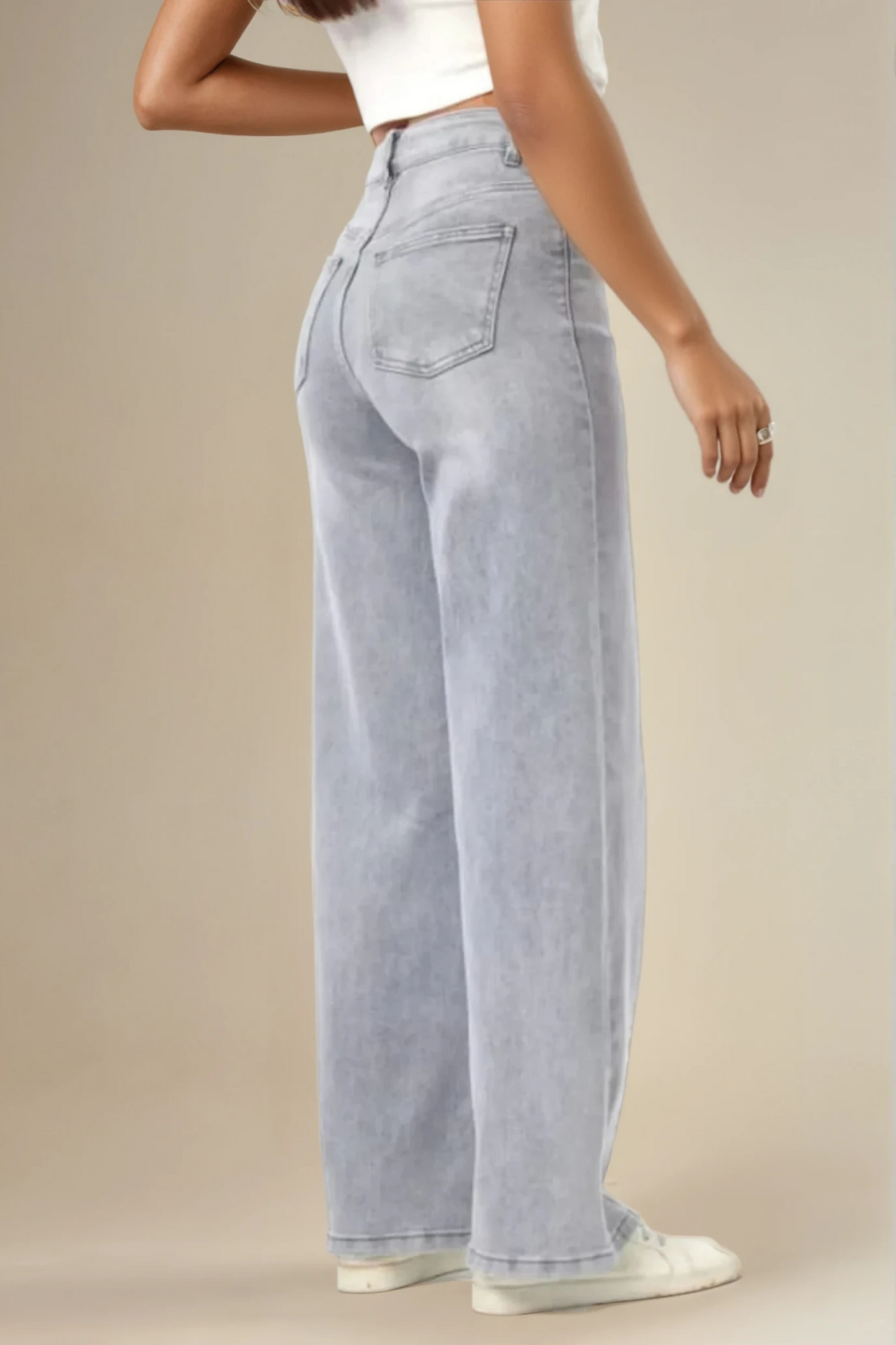 Grey dad fit jeans