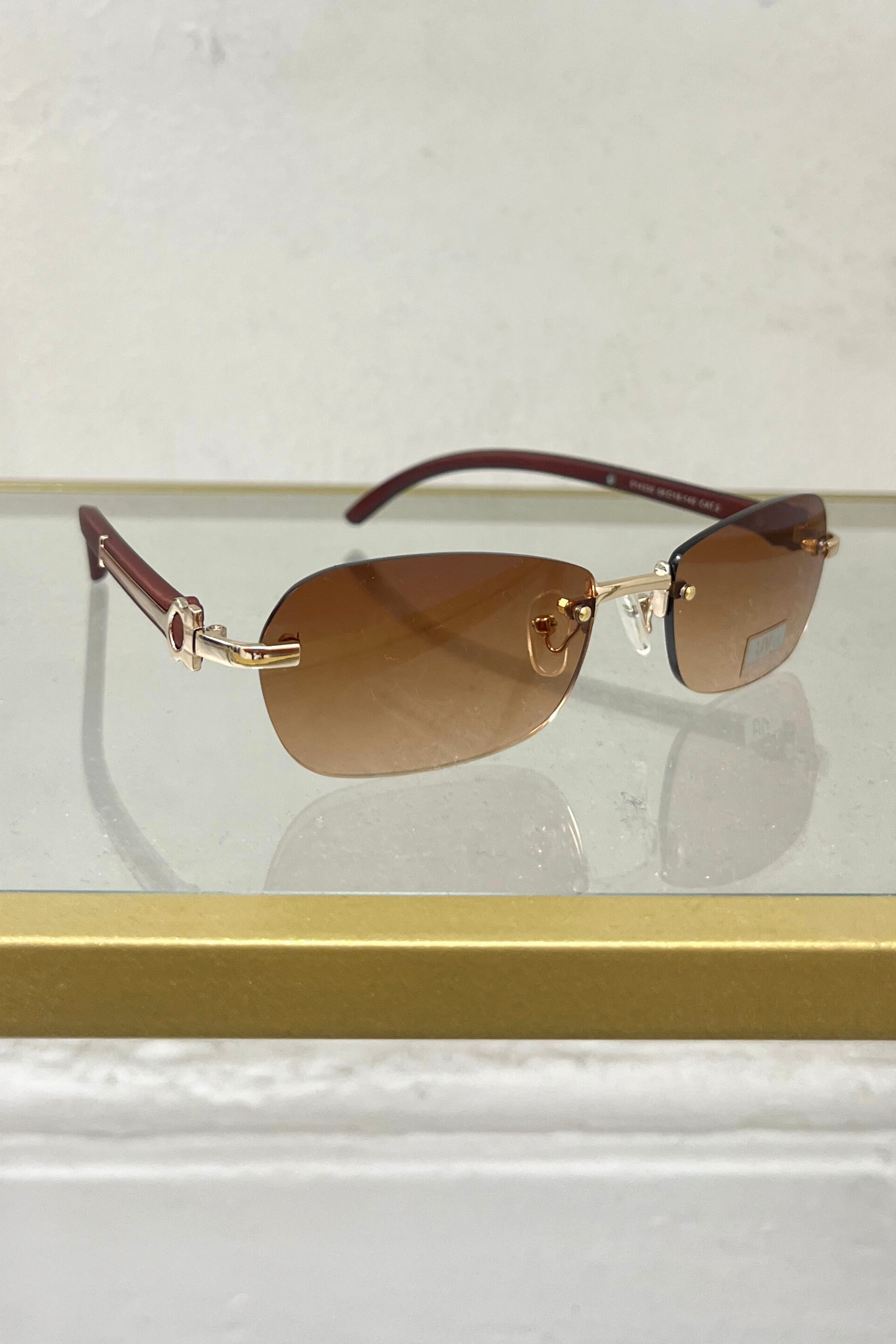 Rimless Rectangular Sunglasses