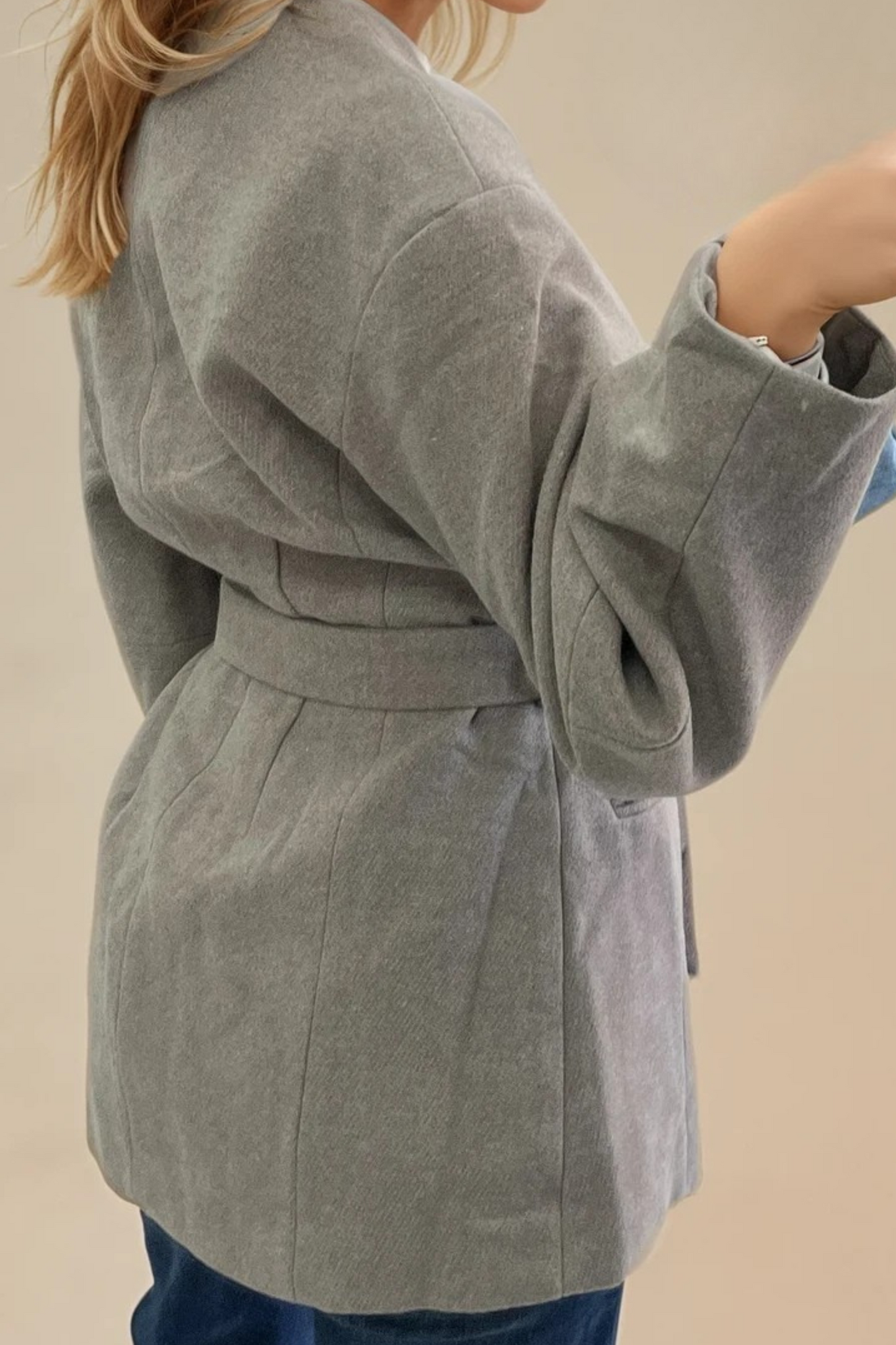 Belted Duster Jacket- Brown & beige