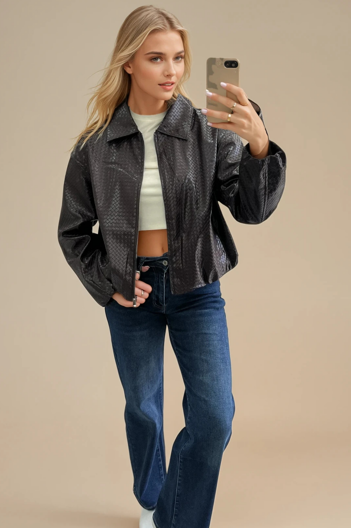 Burgundy Weave Textured Jacket