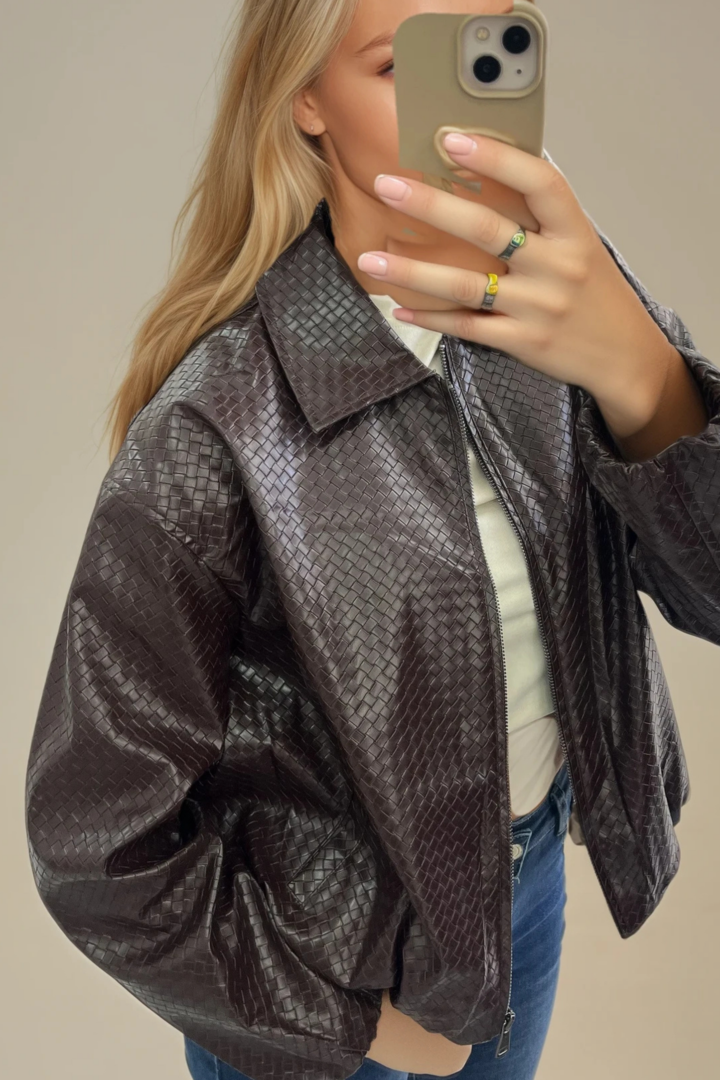 Burgundy Weave Textured Jacket