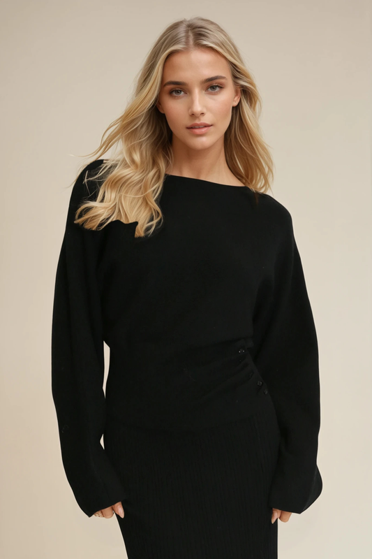 Scoop Neck Soft Knit Jumper — Burgundy / Brown / Beige/ Black