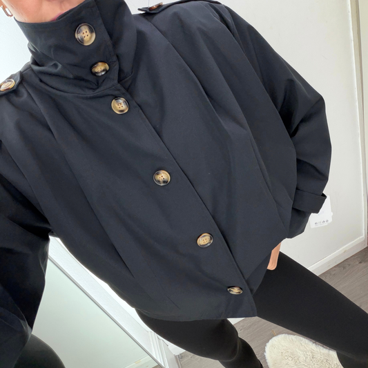 Black Cropped Utility Jacket