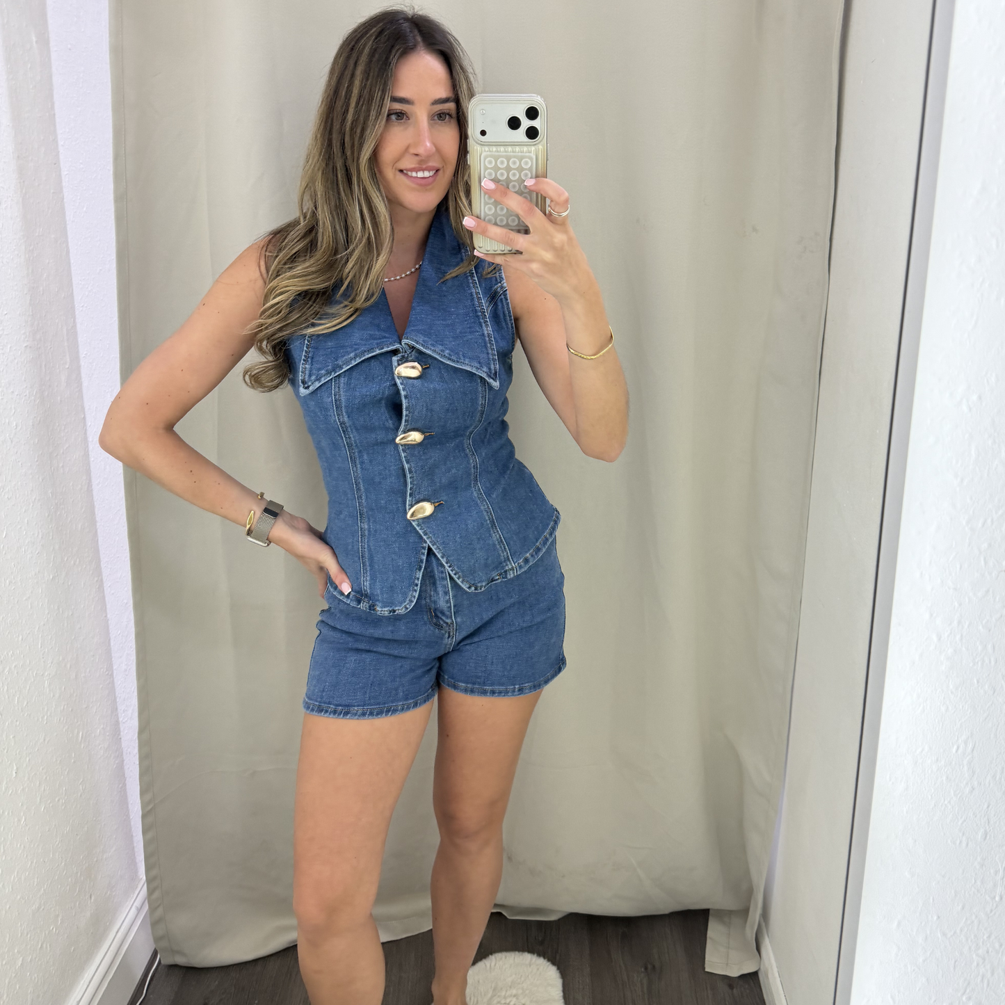 Denim Waistcoat Top