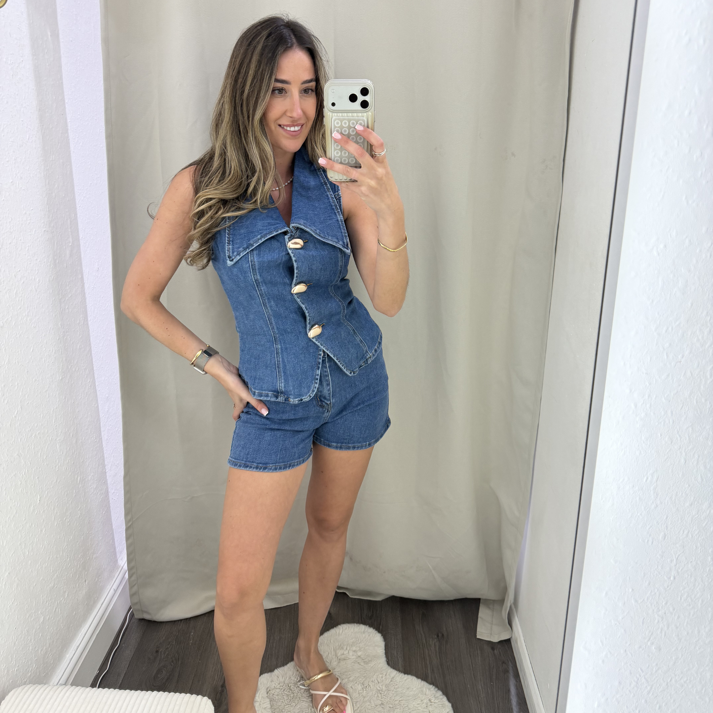 Denim Waistcoat Top