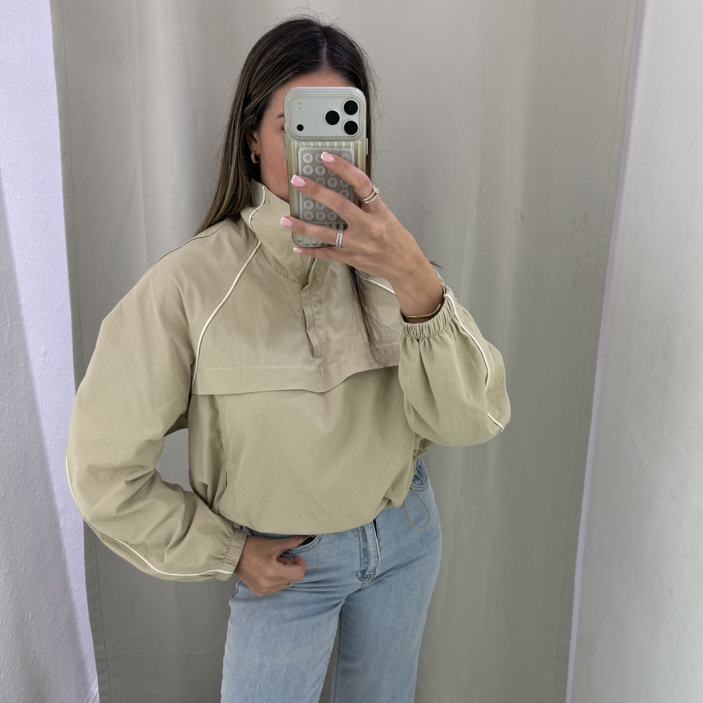 Camel lightweight overhead jacket