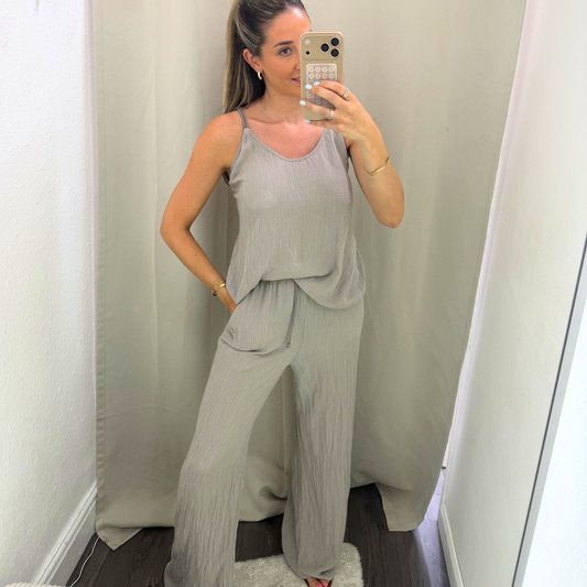 Grey Beaded Detail Co-Ord Set