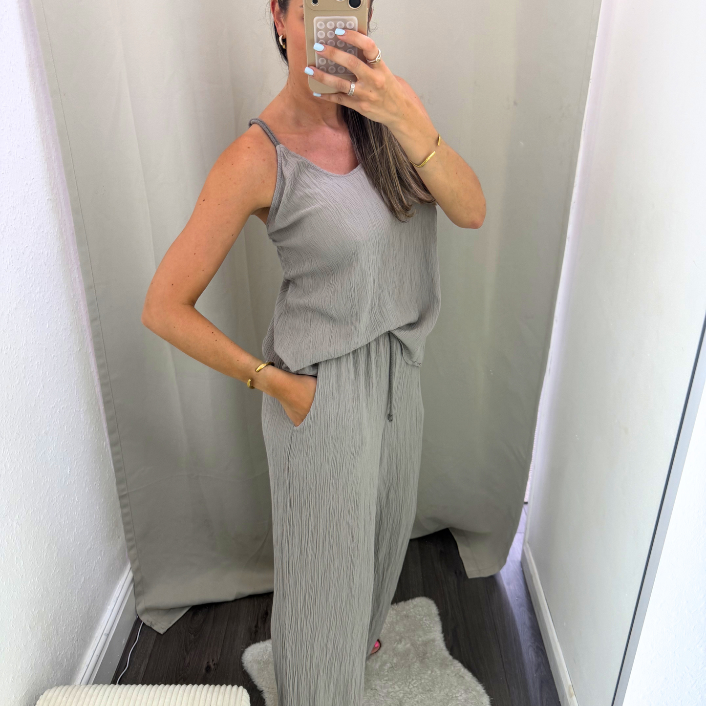 Grey Beaded Detail Co-Ord Set